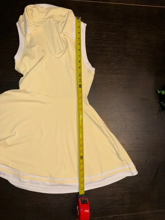 SHEIN Pale Yellow Sleeveless Dress with White Trim - Picture 6 of 7